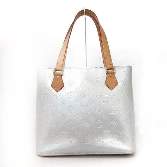 100% Authentic LOUIS VUITTON Houston Gris Monogram Leather Vernis Tote Bag - Picture 2 of 10